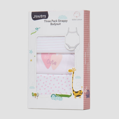 Juniors Printed Strappy Bodysuit - Set of 3