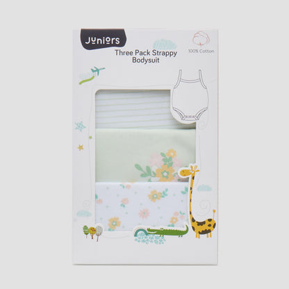 Juniors Printed Strappy Bodysuit - Set of 3