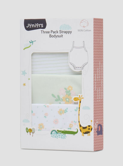 Juniors Printed Strappy Bodysuit - Set of 3-baby-girls-clothing-bodysuits-image-8