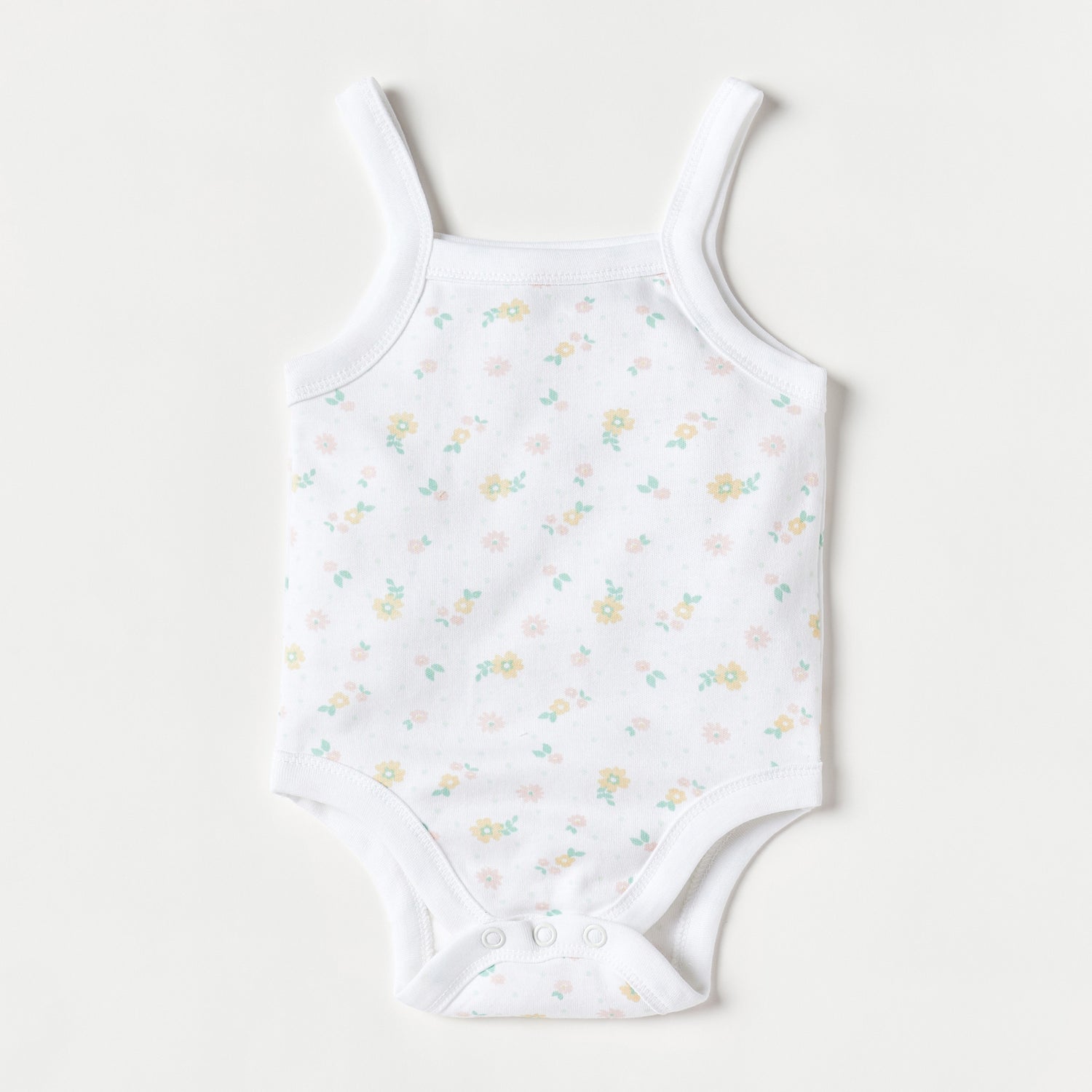 Juniors Floral Print Sleeveless Cotton Bodysuit - Set of 2