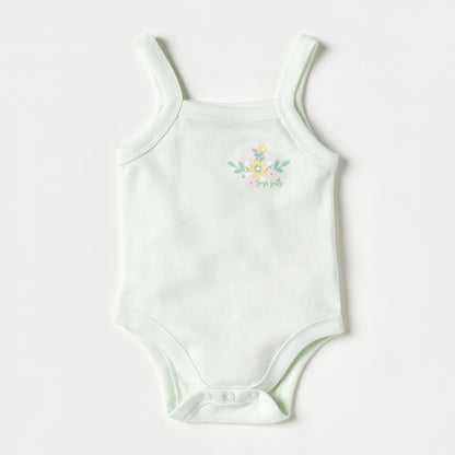 Juniors Floral Print Sleeveless Cotton Bodysuit - Set of 2