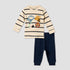 Juniors Cotton Long Sleeves Pyjama Set with Animal Applique - Multicolour / 12-18 mths
