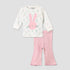 Juniors Cotton Long Sleeves Pyjama Set with Bunny Applique - Pink / 12-18 mths