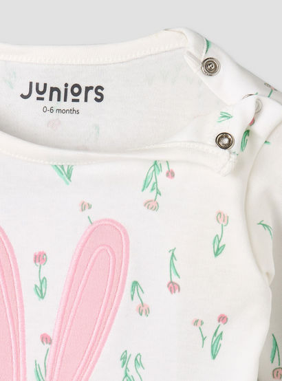 Juniors Cotton Long Sleeves Pyjama Set with Bunny Applique-baby-girls-clothing-nightwear-pyjamasets-image-5