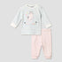 Juniors Cotton Round Neck Long Sleeves Pyjama Set with Cat Applique - Blue / 12-18 mths