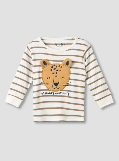 Juniors Cotton Long Sleeves Pyjama Set with Bunny Applique-baby-girls-clothing-nightwear-pyjamasets-image-2