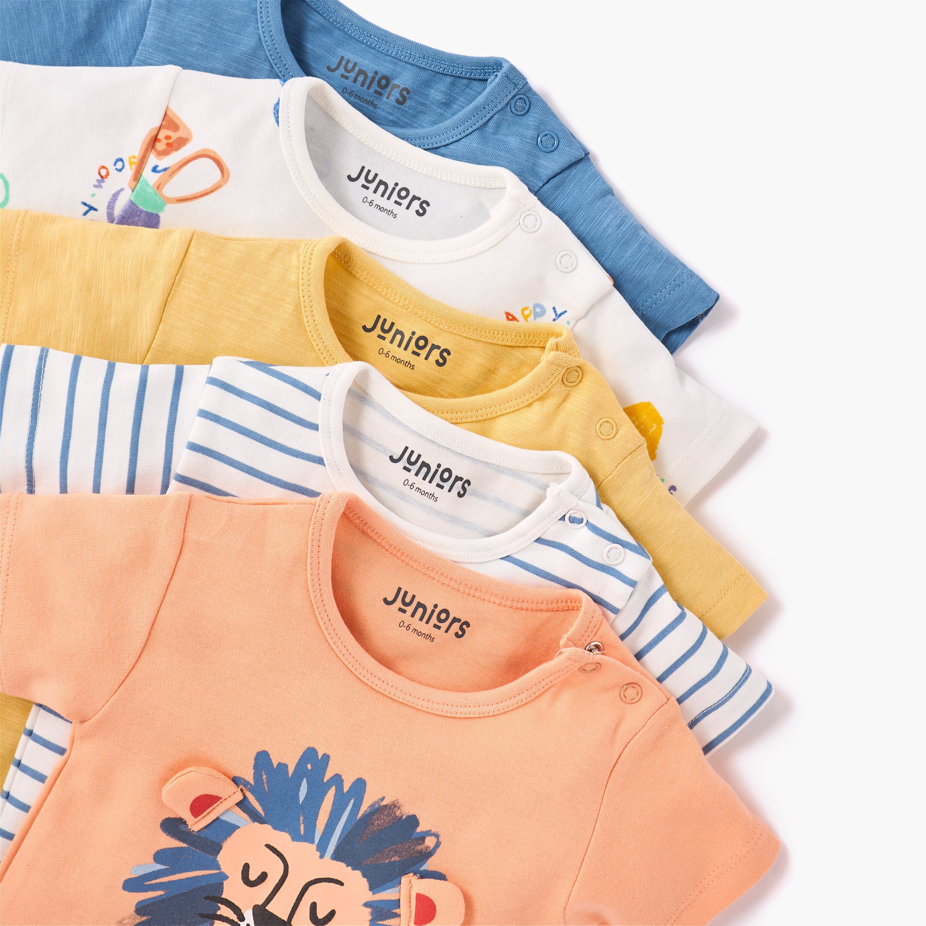Juniors Assorted Printed T-shirt with Short Sleeves - Set of 5