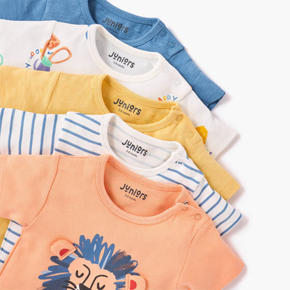 Juniors Assorted Printed T-shirt with Short Sleeves - Set of 5