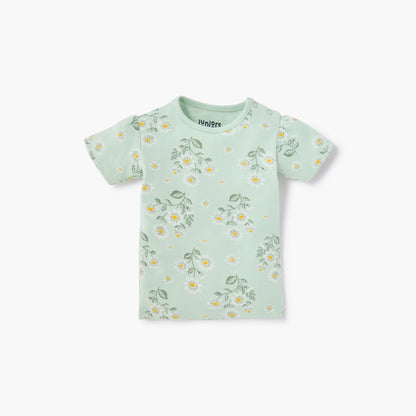 Juniors Printed T-shirt with Short Sleeves and Button Closure - Set of 5