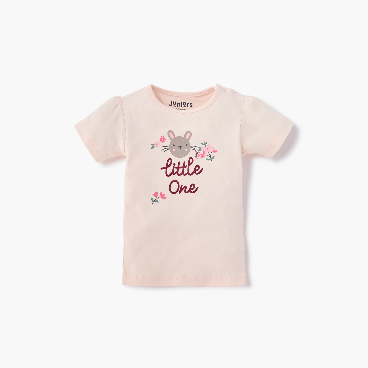 Juniors Printed T-shirt with Short Sleeves and Button Closure - Set of 5