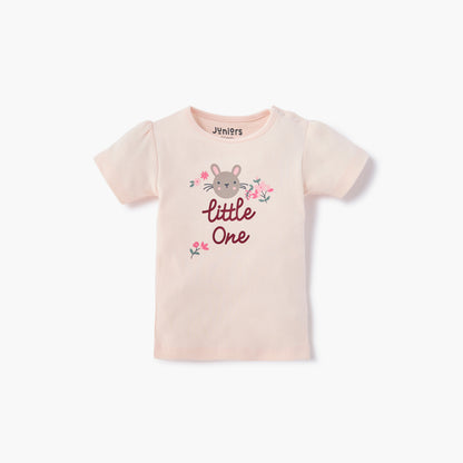 Juniors Printed T-shirt with Short Sleeves and Button Closure - Set of 5