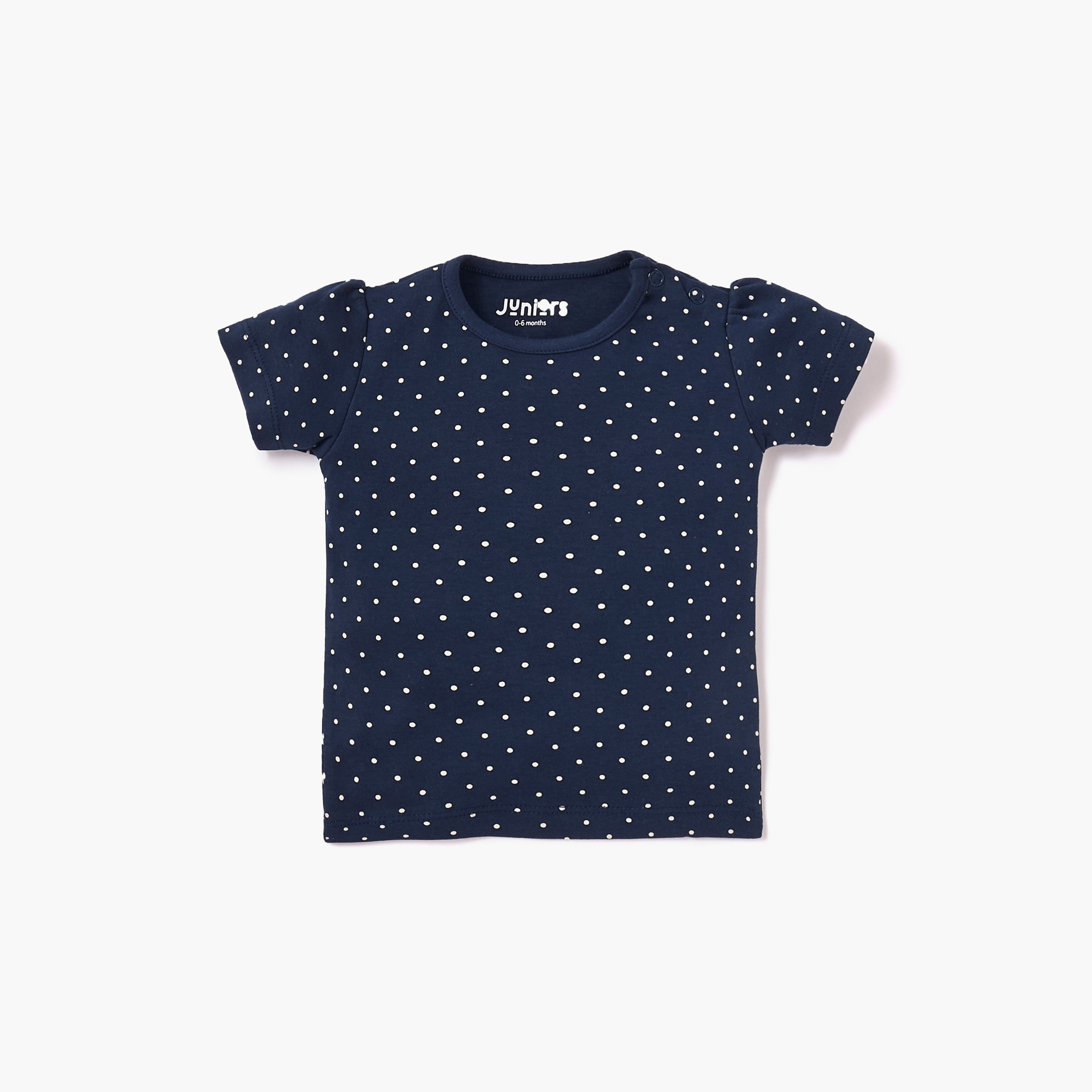 Juniors Assorted Printed Round Neck T-shirt with Short Sleeves - Set of 5
