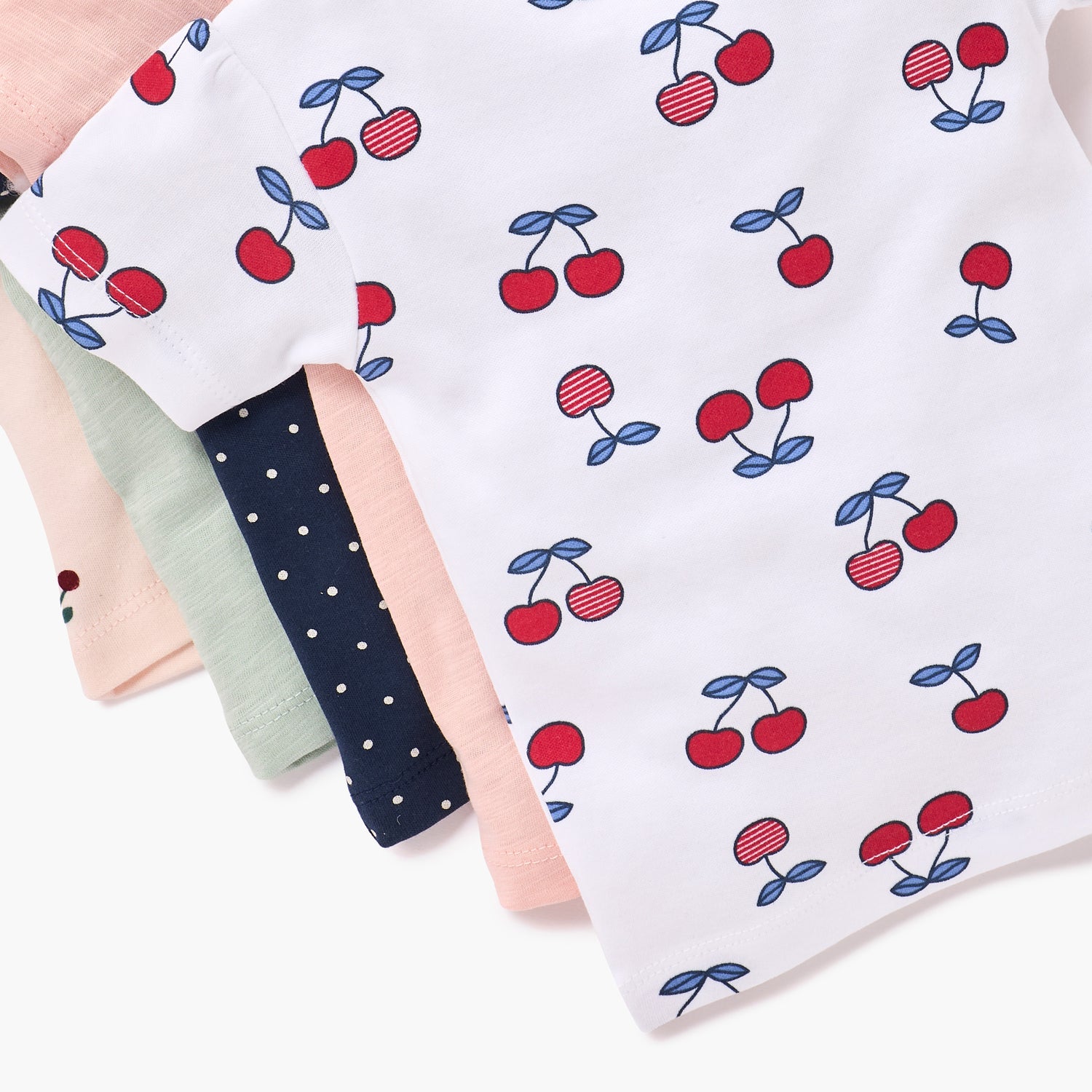 Juniors Assorted Printed Round Neck T-shirt with Short Sleeves - Set of 5