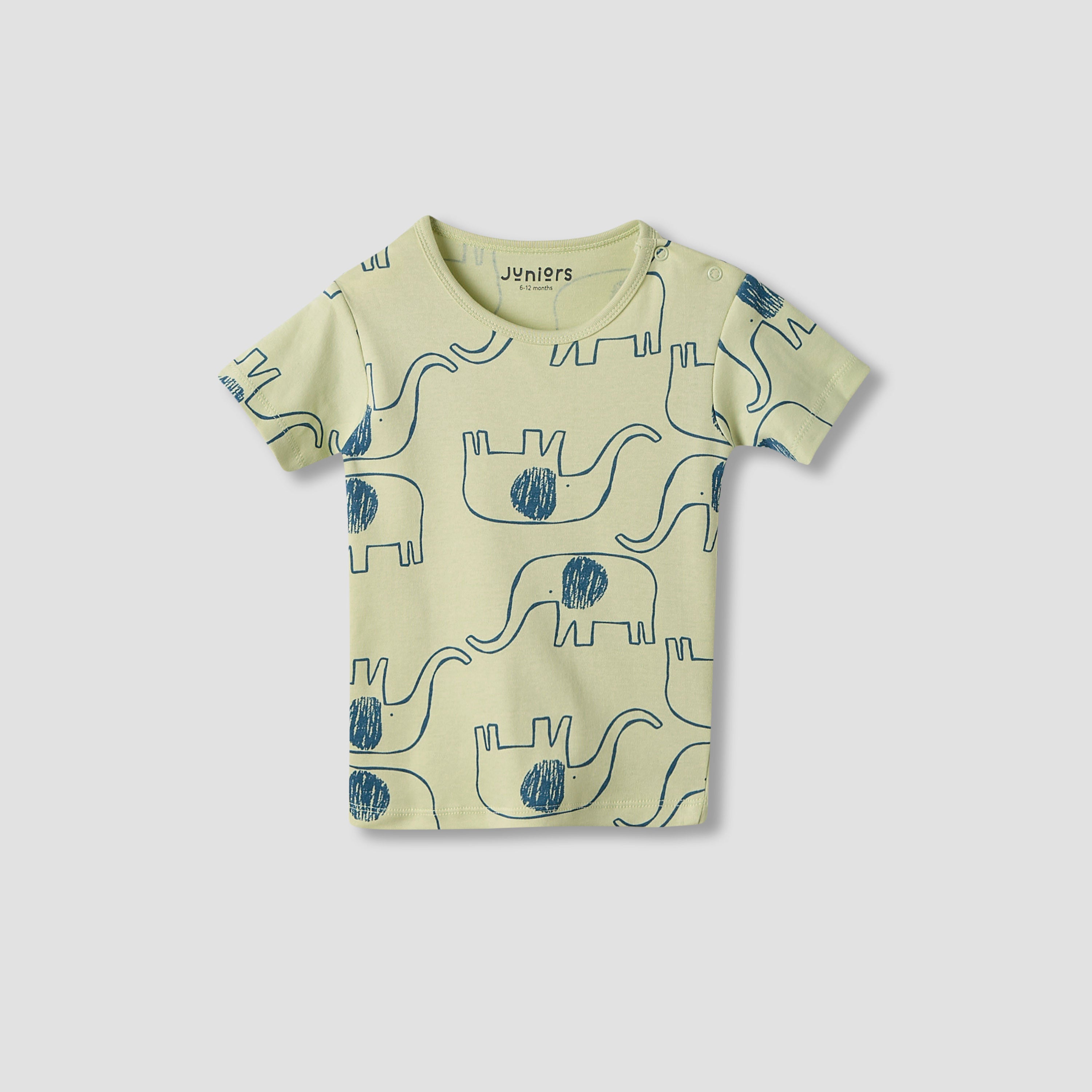 Juniors Girls Crew Neck T-shirt with Dinosaur Print - Cotton - Short Sleeves - Set of 5
