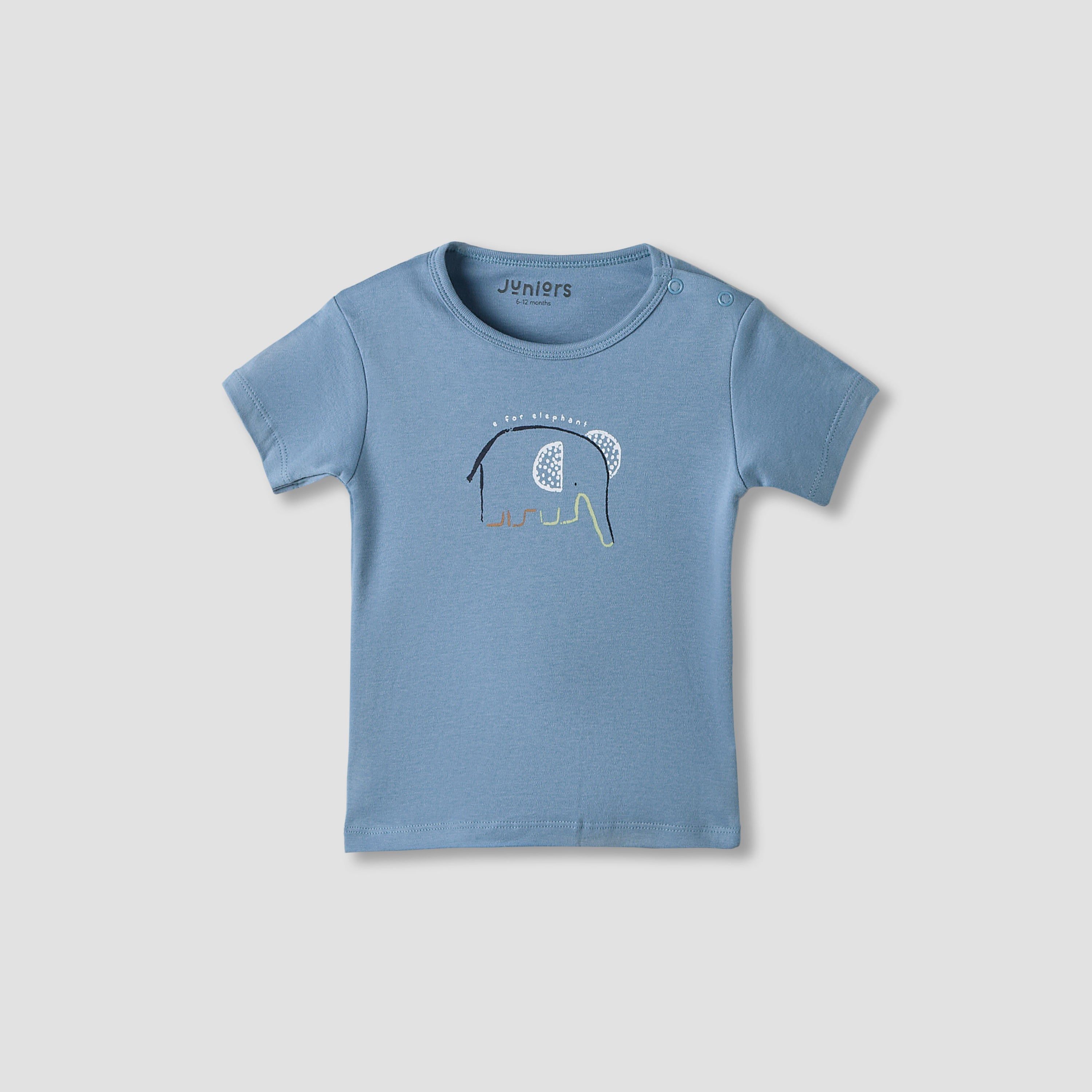 Juniors Girls Crew Neck T-shirt with Dinosaur Print - Cotton - Short Sleeves - Set of 5