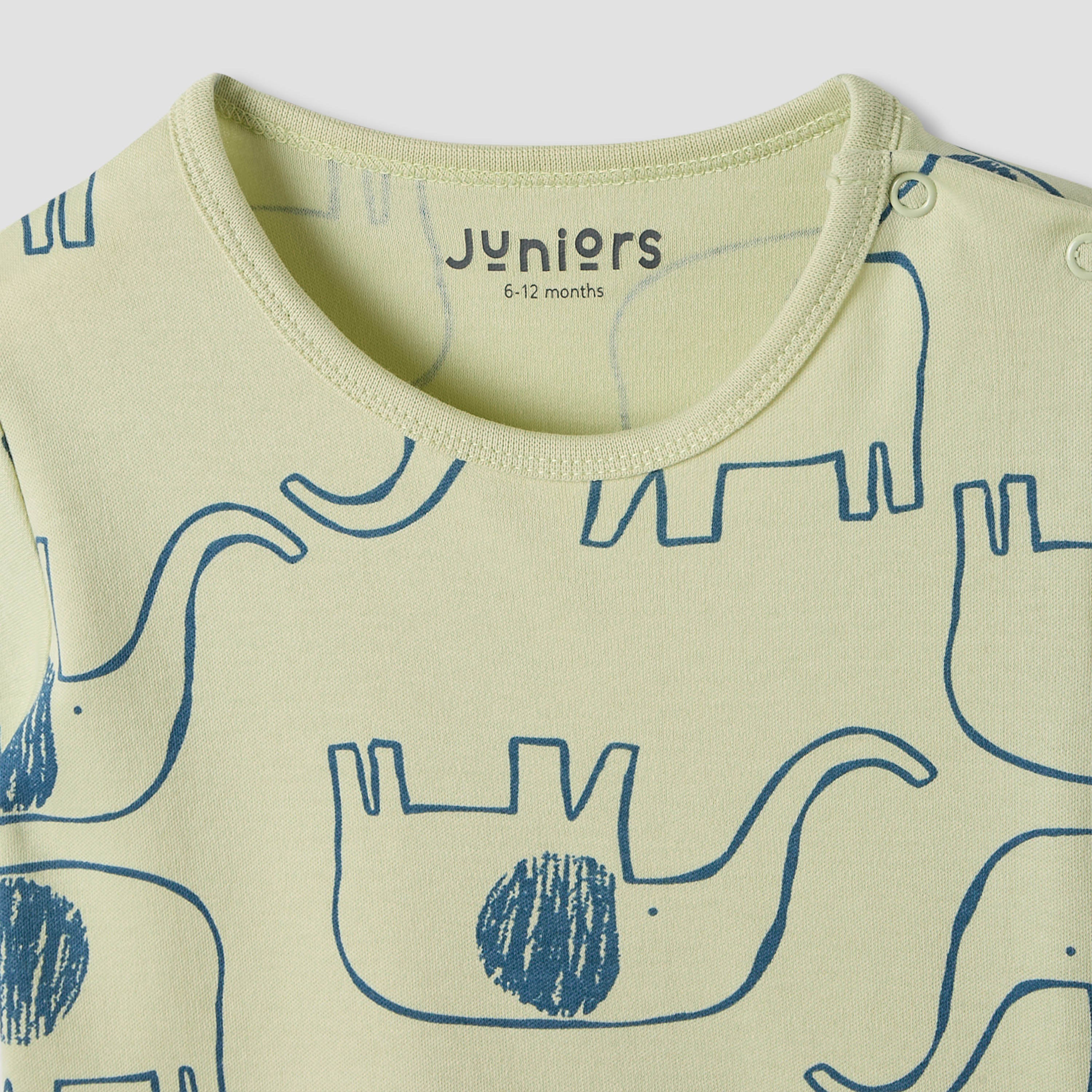 Juniors Girls Crew Neck T-shirt with Dinosaur Print - Cotton - Short Sleeves - Set of 5