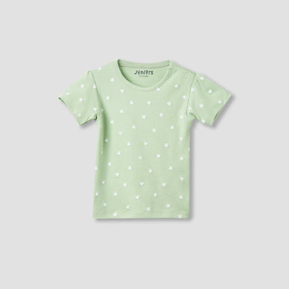 Juniors Boys Crew Neck T-shirt with Print - Cotton - Short Sleeves - Set of 5