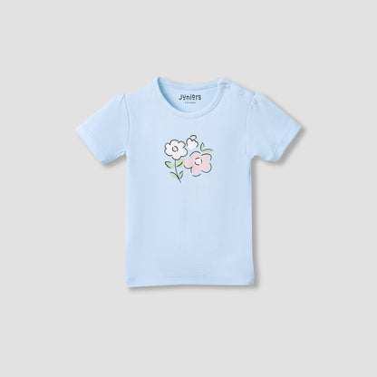 Juniors Boys Crew Neck T-shirt with Print - Cotton - Short Sleeves - Set of 5