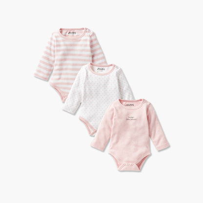 Juniors Printed Bodysuit with Long Sleeves - Set of 3