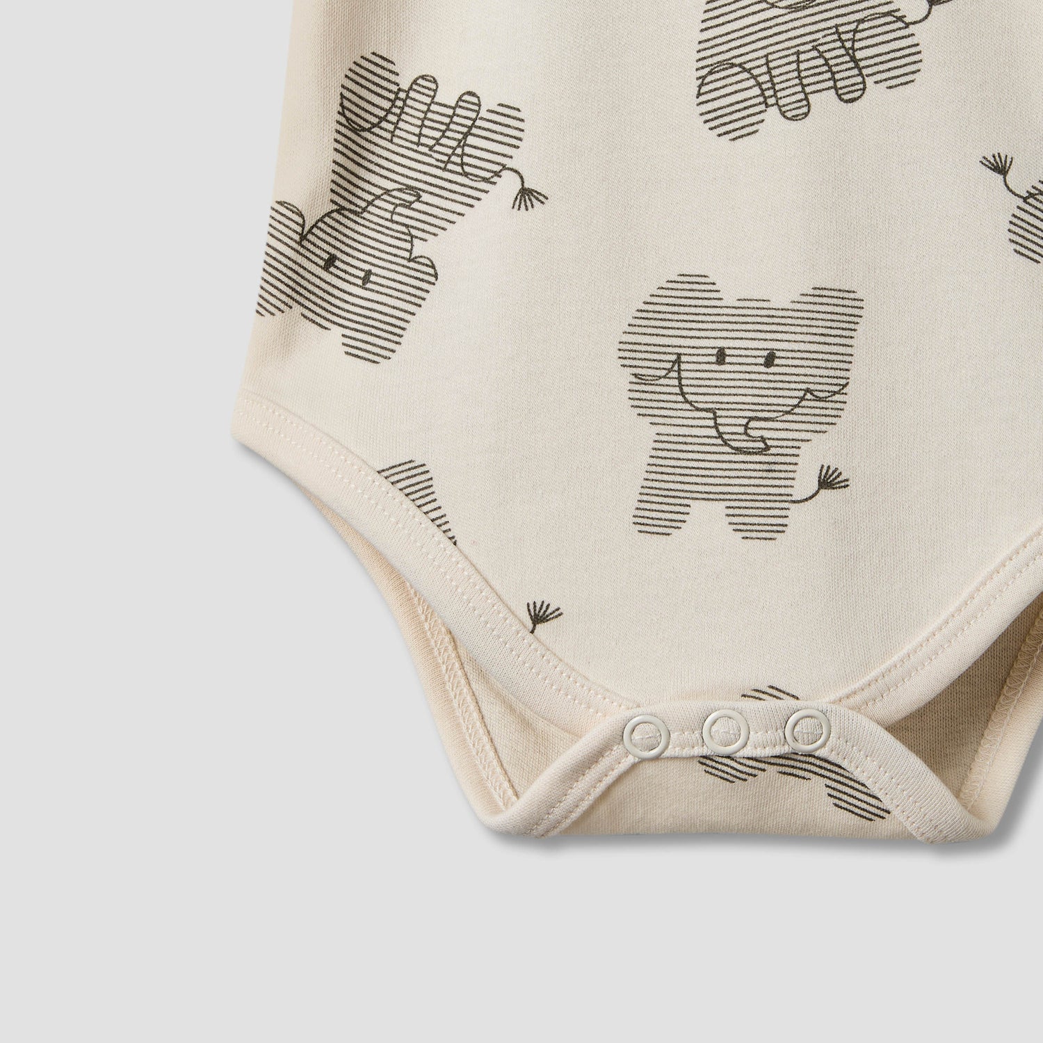 Pack of 3 Juniors Round Neck Sleeveless Bodyuit with Elephant Print