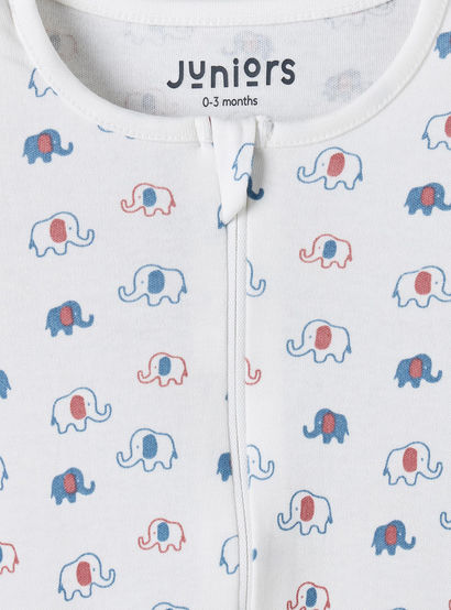 Juniors Cotton Crew Neck Long Sleeves Sleepsuit with Elephant Print-baby-boys-clothing-nightwear-sleepsuits-image-4