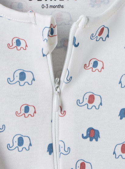 Juniors Cotton Crew Neck Long Sleeves Sleepsuit with Elephant Print-baby-boys-clothing-nightwear-sleepsuits-image-5