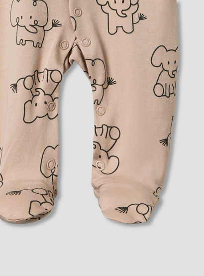 Pack of 2 Juniors Cotton Round Neck Long Sleeves Sleepsuit with Elephant Print-baby-boys-clothing-nightwear-sleepsuits-image-6