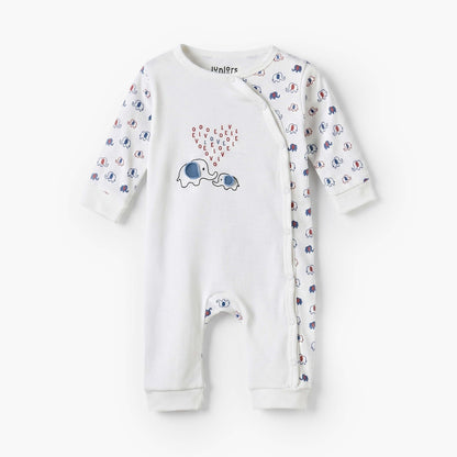 Juniors Cotton Crew Neck Long Sleeves Sleepsuit with Elephant Print