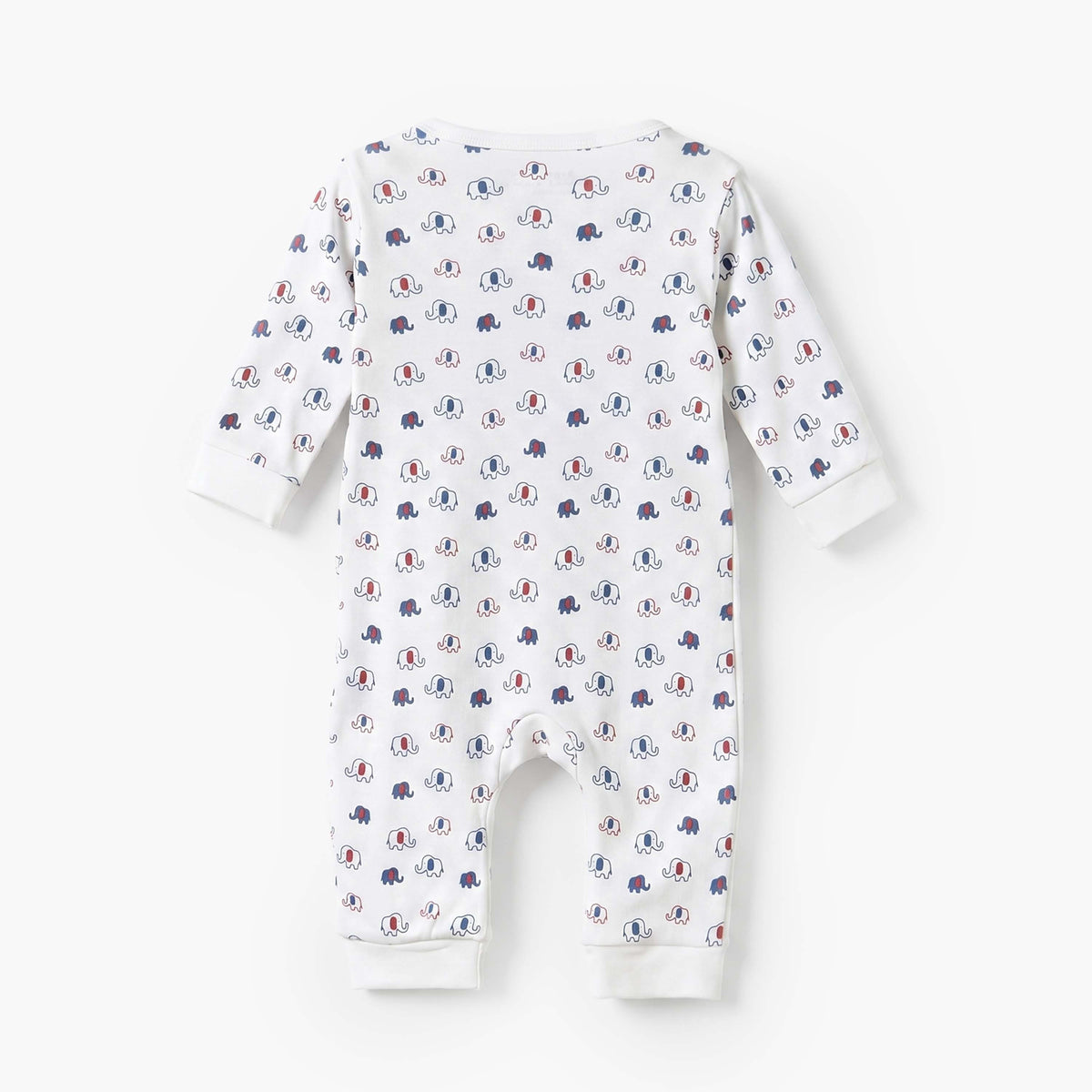 Juniors Cotton Crew Neck Long Sleeves Sleepsuit with Elephant Print