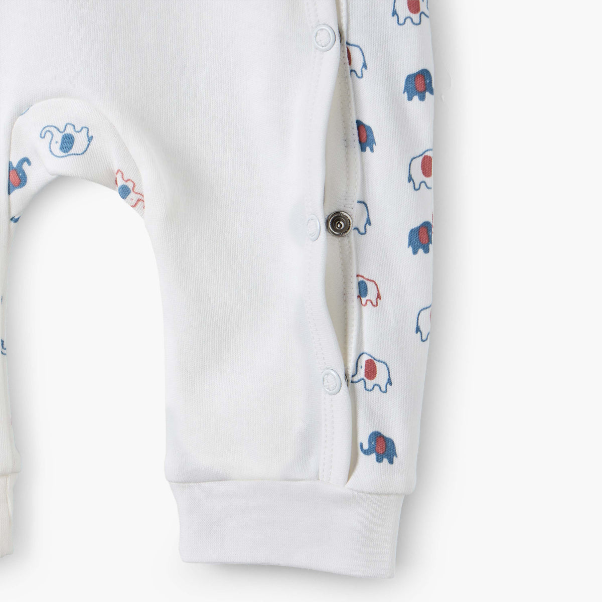 Juniors Cotton Crew Neck Long Sleeves Sleepsuit with Elephant Print