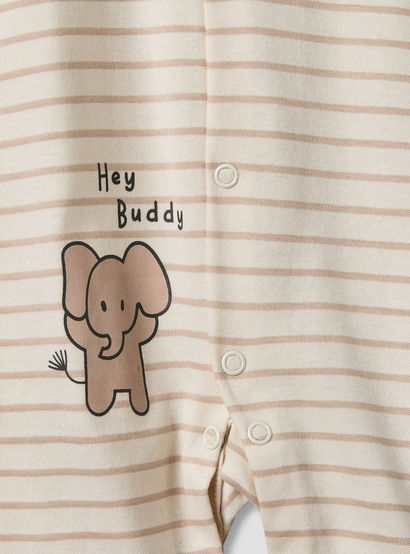 Set of 2 Juniors Cotton Round Neck Elephant Print Sleepsuit with Romper-baby-boys-clothing-nightwear-sleepsuits-image-5