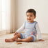 Juniors Crew Neck Long Sleeves T-shirt and Dungaree Set with Stripes - White / 12-18 mths