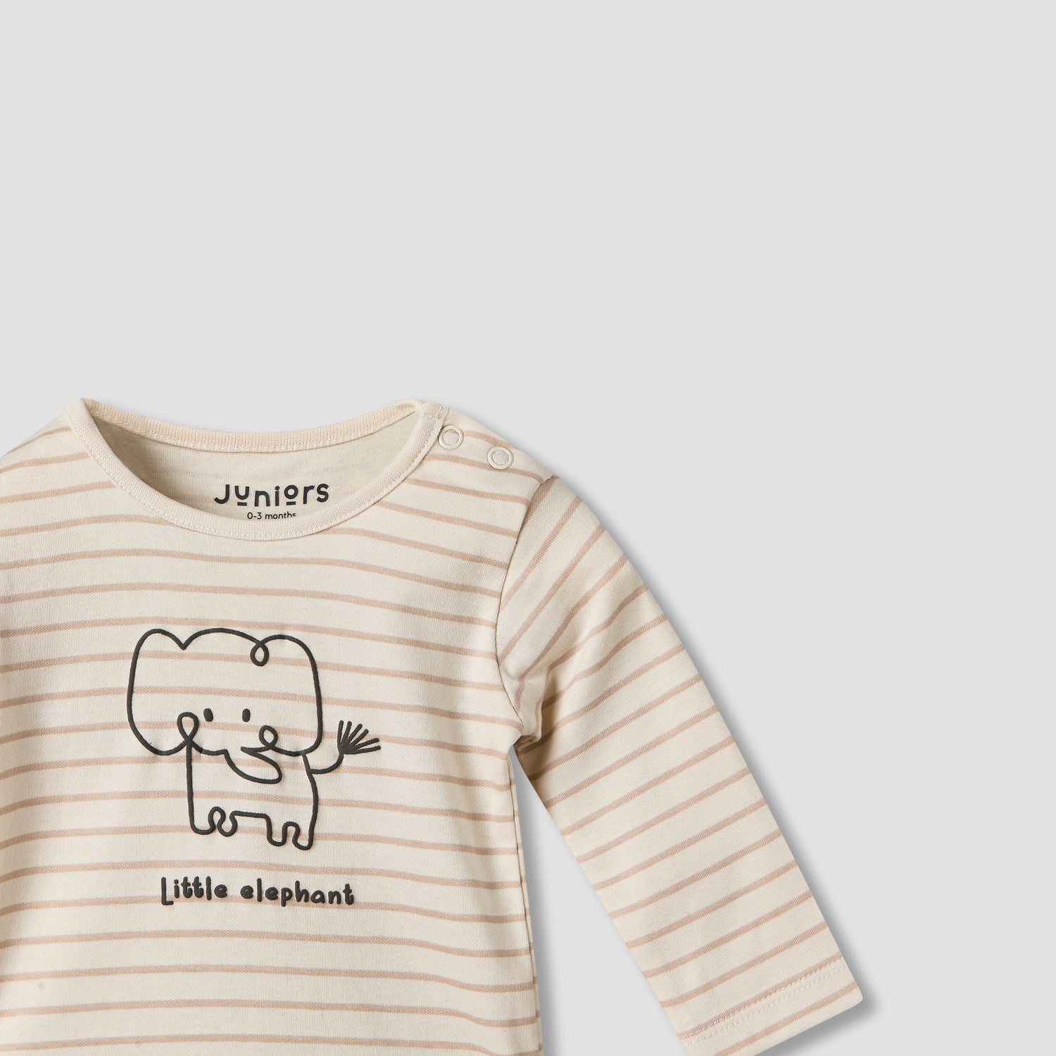 Pack of 2 Juniors Cotton Round Neck Long Sleeves Pyjama Set with Elephant Print