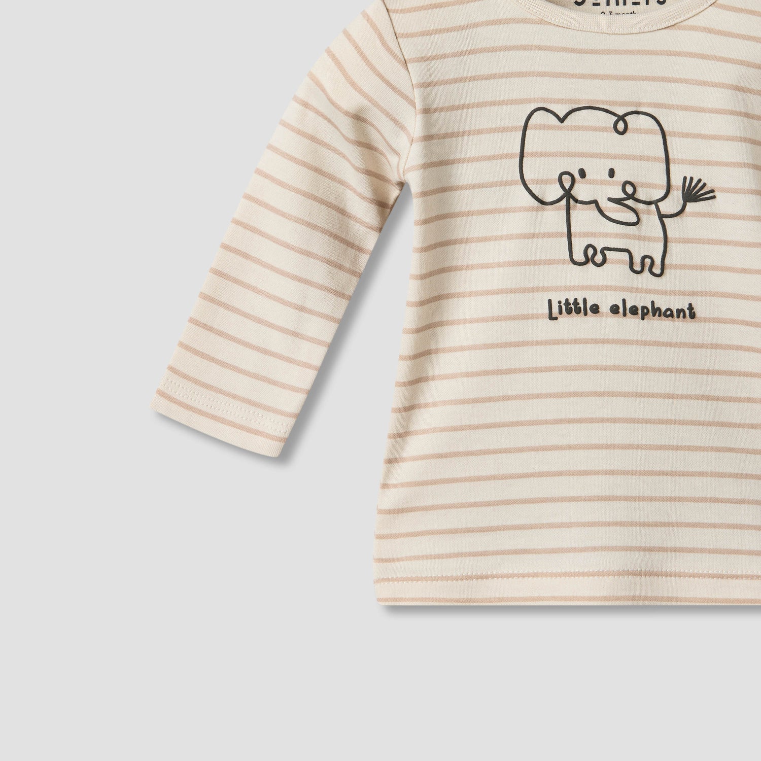 Pack of 2 Juniors Cotton Round Neck Long Sleeves Pyjama Set with Elephant Print