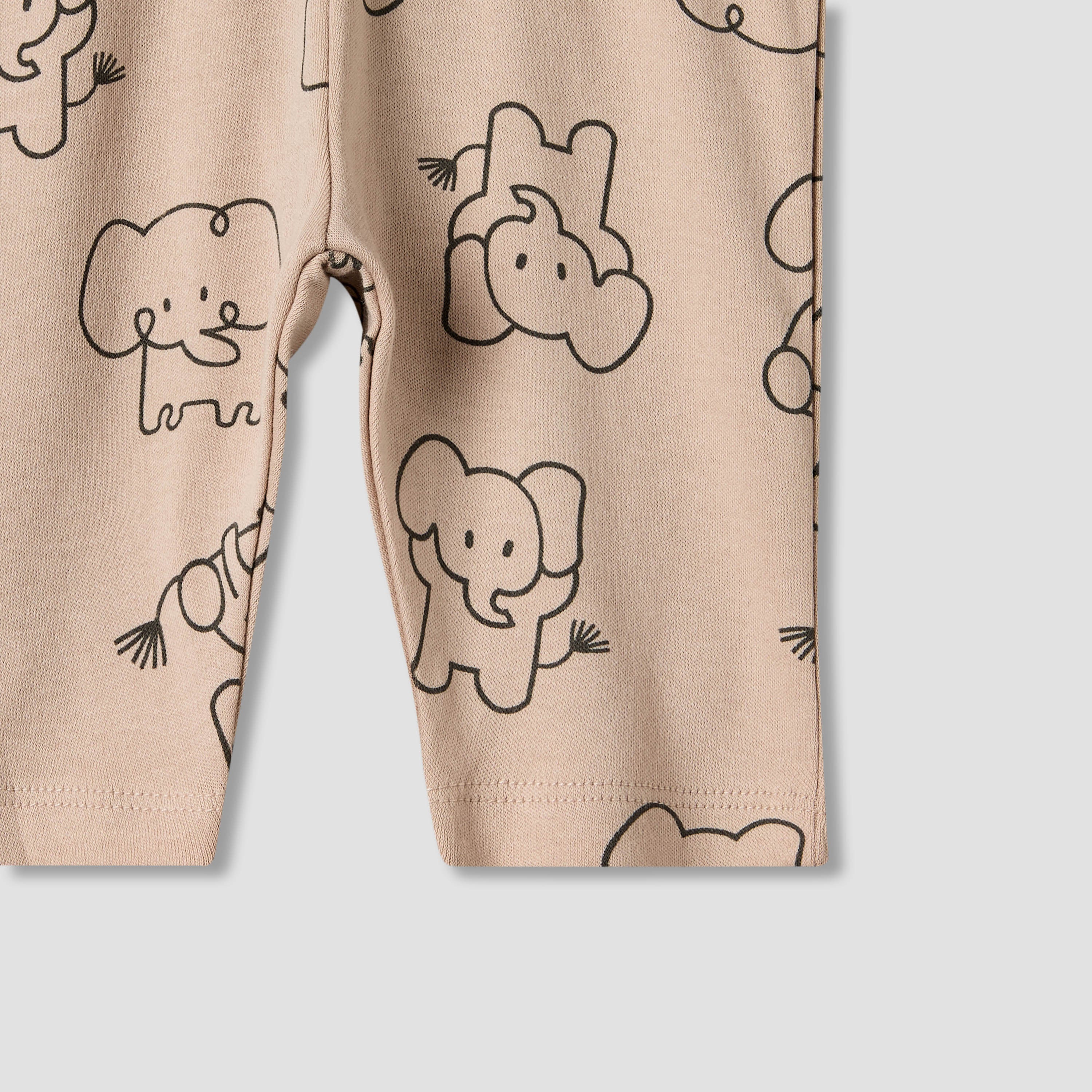 Pack of 2 Juniors Cotton Round Neck Long Sleeves Pyjama Set with Elephant Print