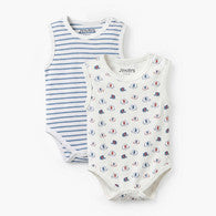 Pack of 2 Juniors Round Neck Sleeveless Bodysuit with Print-undefined-image-1