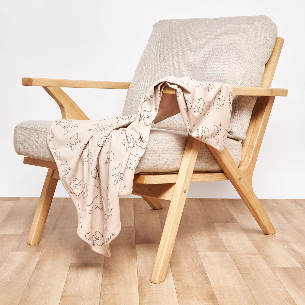 Pack of 2 Juniors Receiving Blanket with Elephant Print