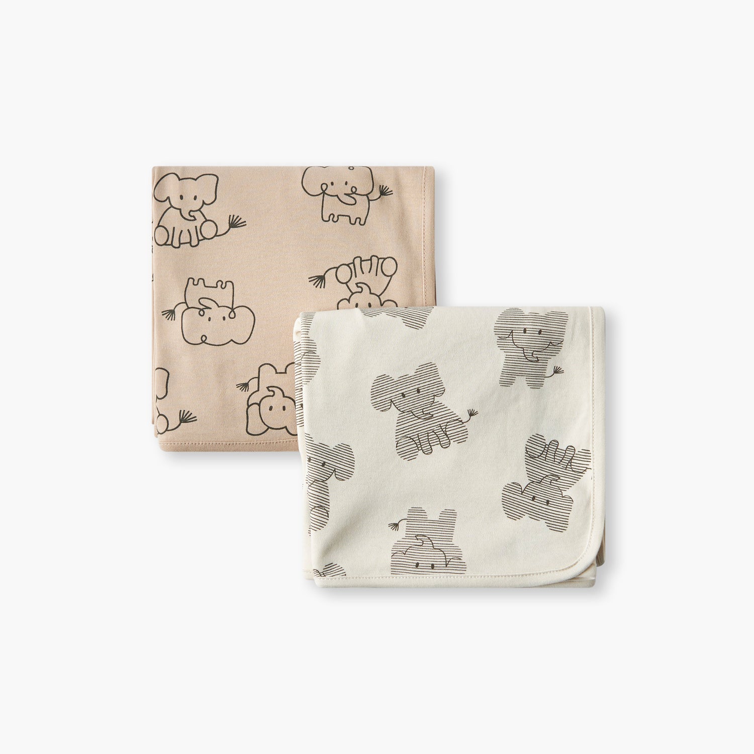 Pack of 2 Juniors Receiving Blanket with Elephant Print