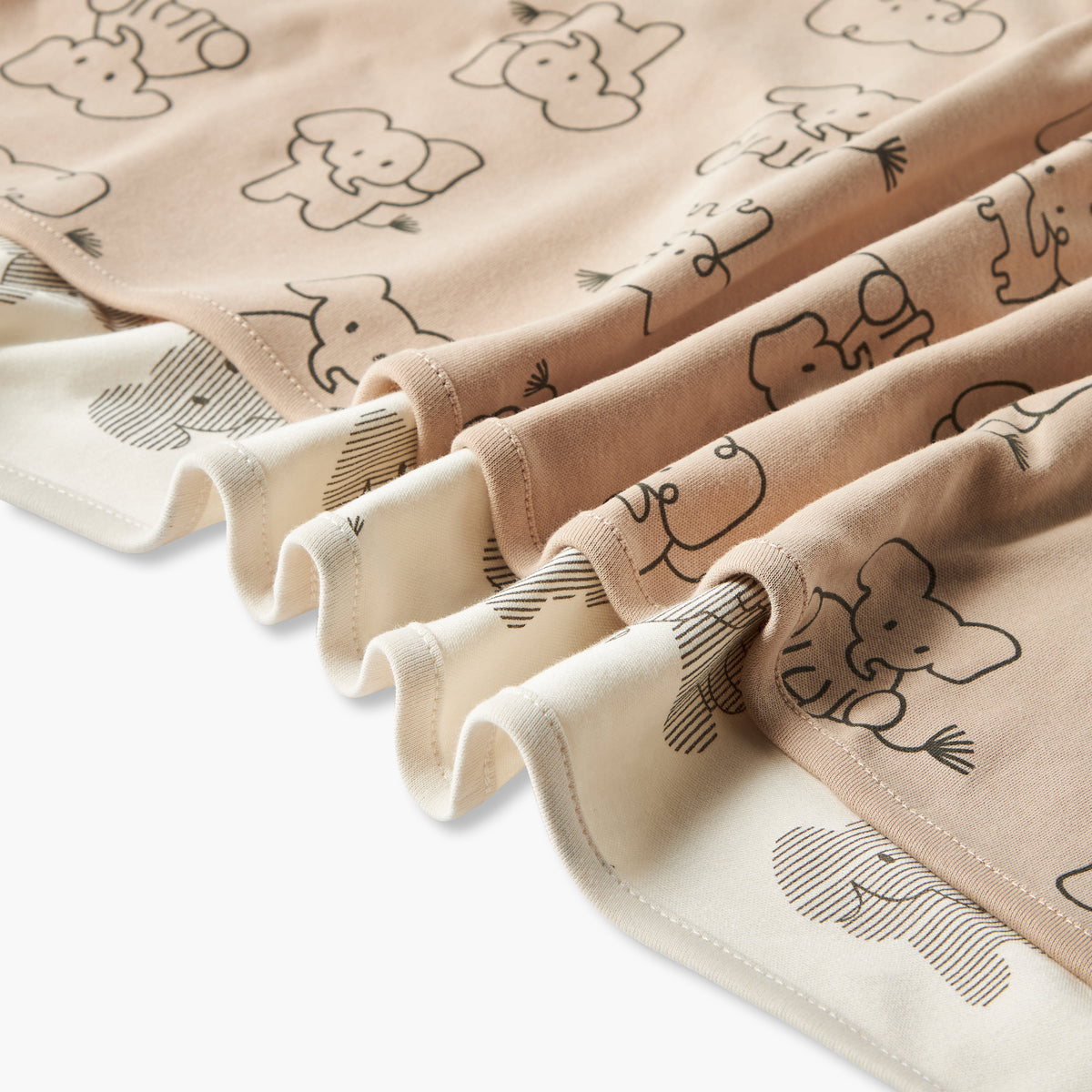 Pack of 2 Juniors Receiving Blanket with Elephant Print