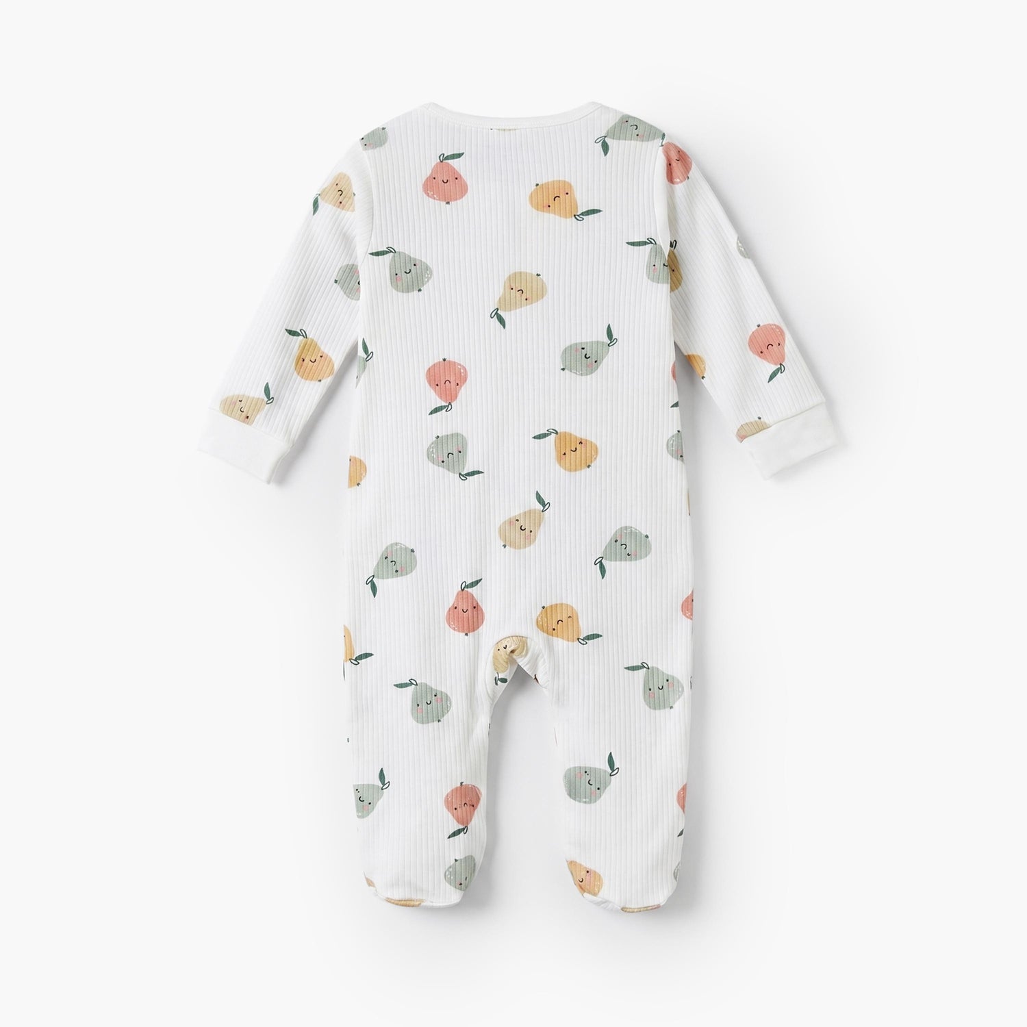 Juniors Cotton Round Neck Long Sleeves Sleepsuit with Fruit Print