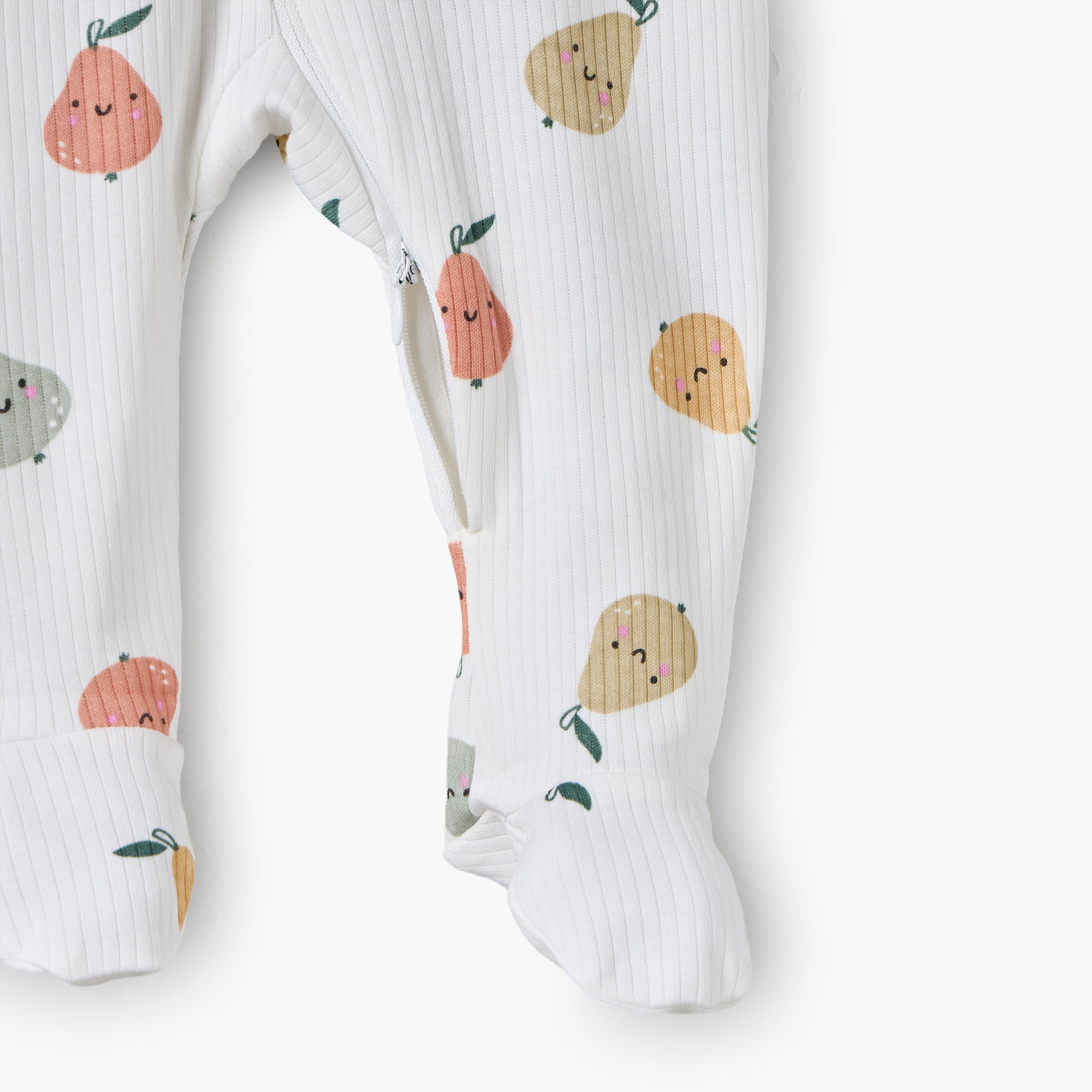 Juniors Cotton Round Neck Long Sleeves Sleepsuit with Fruit Print