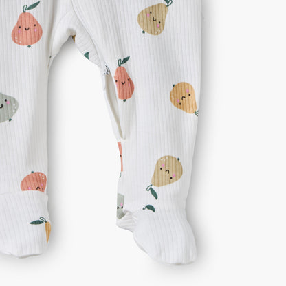 Juniors Cotton Round Neck Long Sleeves Sleepsuit with Fruit Print