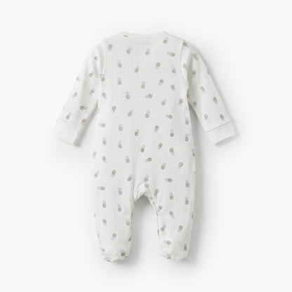 Juniors Cotton Crew Neck Long Sleeves Sleepsuit with Pineapple Print