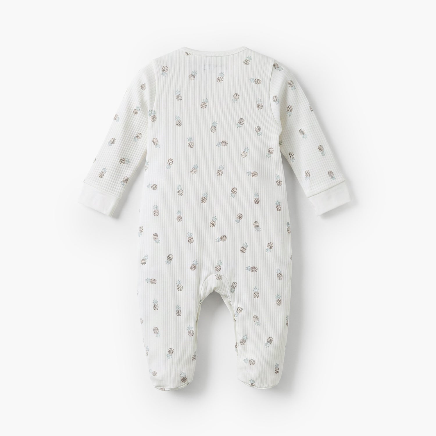 Juniors Cotton Crew Neck Long Sleeves Sleepsuit with Pineapple Print