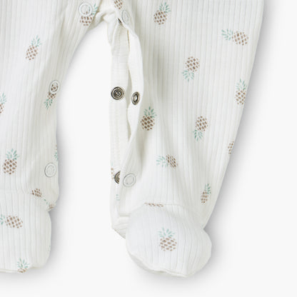 Juniors Cotton Crew Neck Long Sleeves Sleepsuit with Pineapple Print
