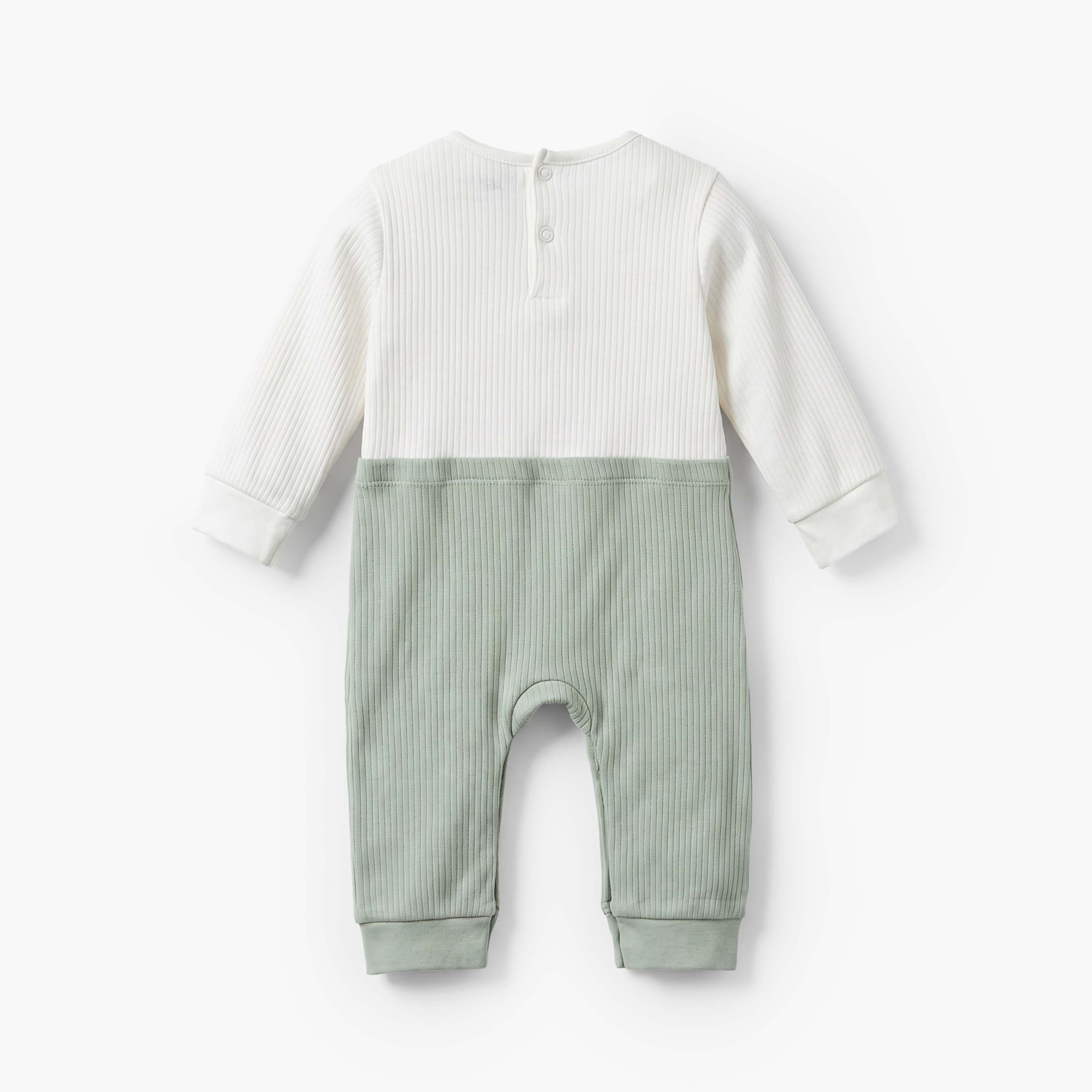 Juniors Cotton Crew Neck Long Sleeves Sleepsuit with Fruit Embroidery