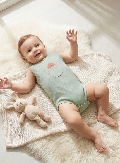 Pack of 2 Juniors Crew Neck Sleeveless Bodysuit with Fruit Detail-baby-boys-clothing-bodysuits-image-2