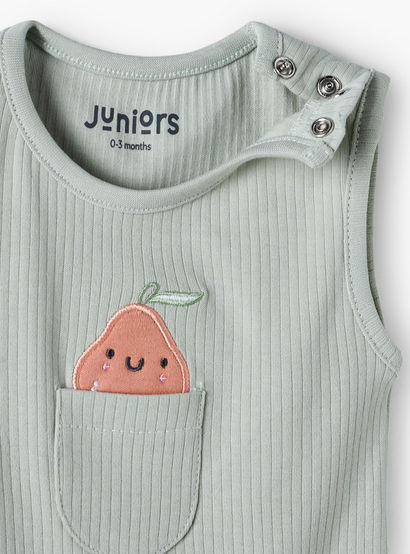 Pack of 2 Juniors Crew Neck Sleeveless Bodysuit with Fruit Detail-baby-boys-clothing-bodysuits-image-6