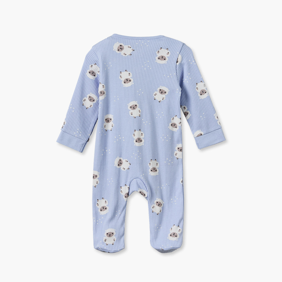 Juniors Cotton Crew Neck Long Sleeves Sleepsuit with Zip Closure