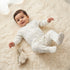 Juniors Cotton Round Neck Long Sleeves Sleepsuit with Dinosaur Print - White / 9-12 mths